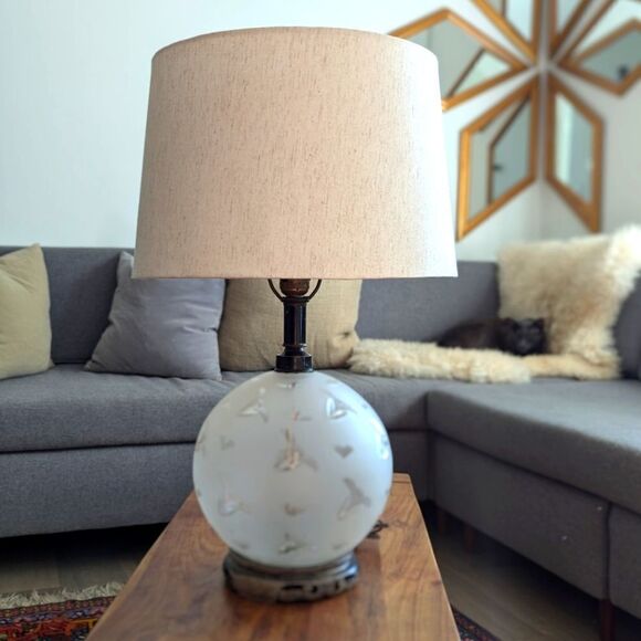 Vintage Art Deco Etched|Cut Glass Table Lamp - Picture 4 of 8